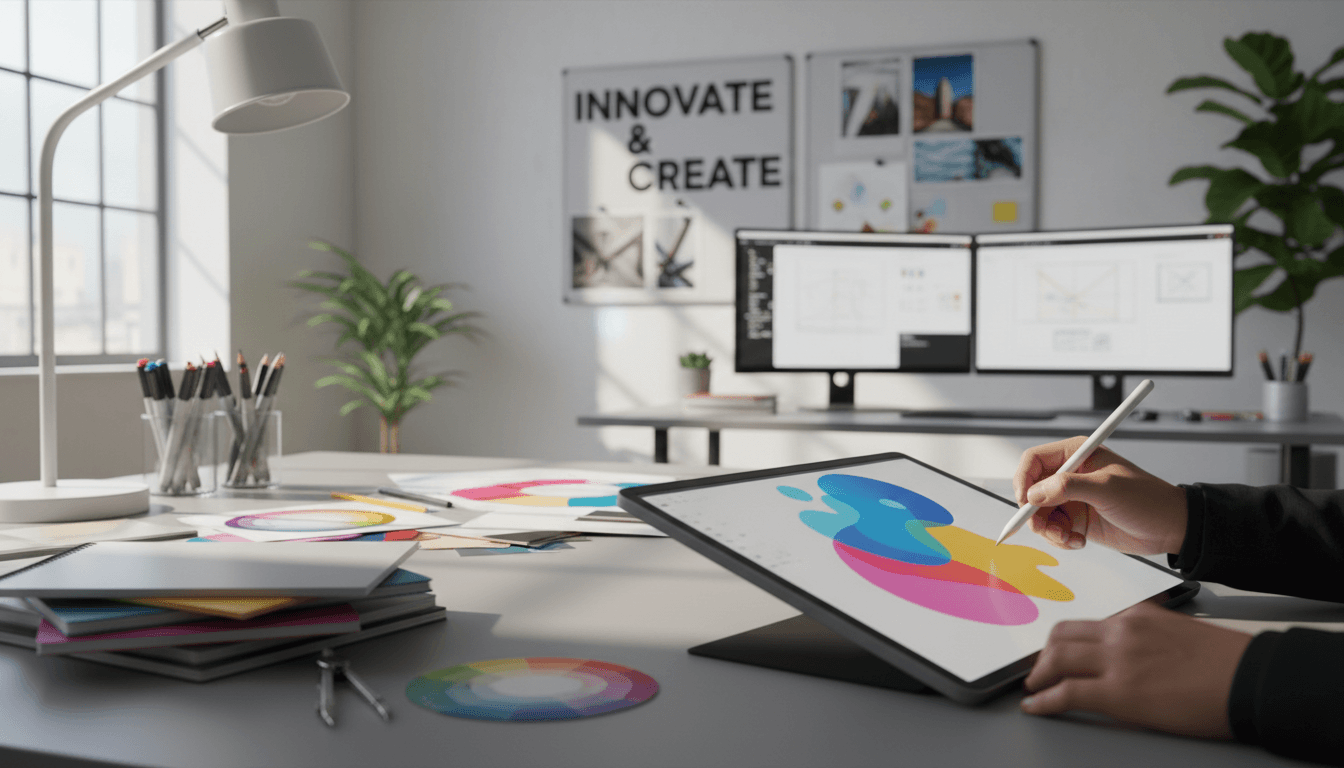 Designer working on creative project at Pixel Forge Designory in Ottawa