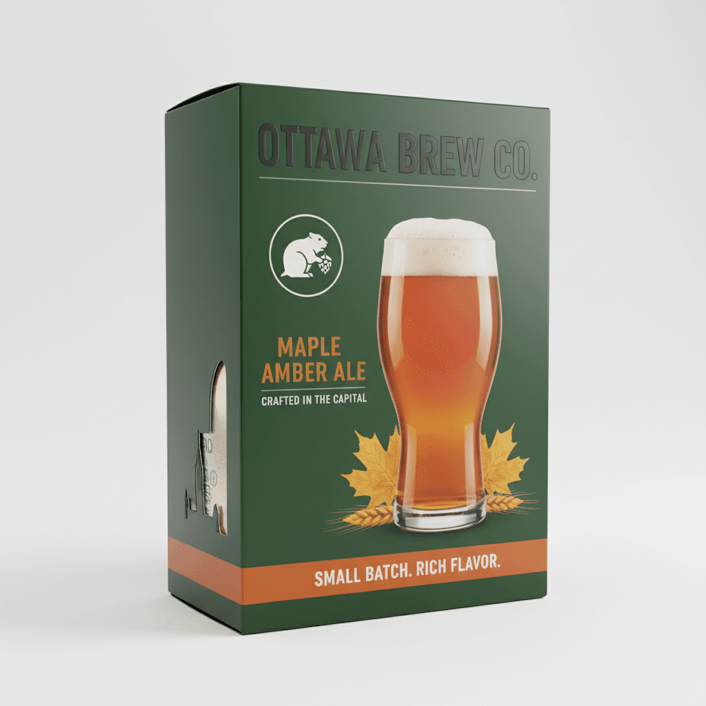 Finished product packaging design with brand identity and professional printing